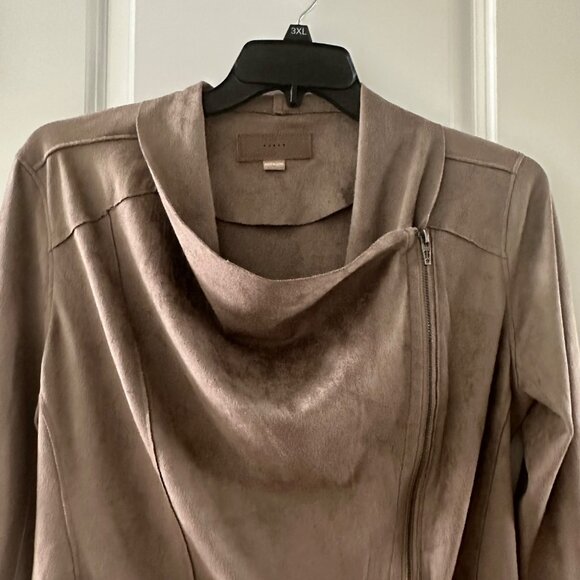 Blank NYC Asymmetrical Front Zip Suede-Like Jacket Large - Picture 10 of 11